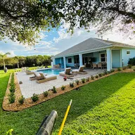 V G lawn care landscaping logo