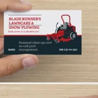 Blade Runner's Lawncare and Snowplowing logo